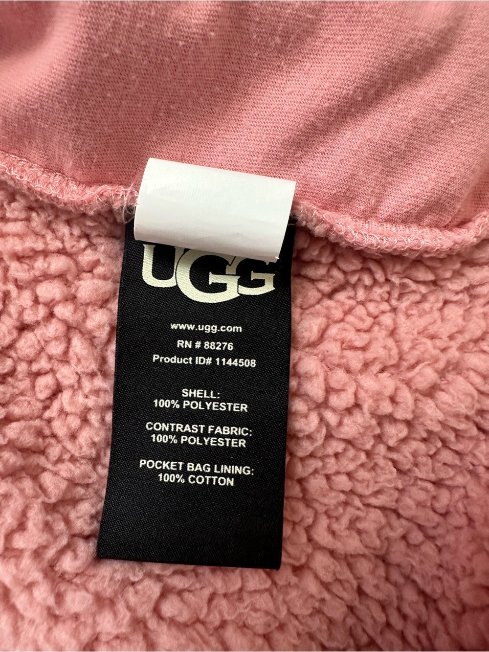Ugg Womans Ruthie Full Zip Fluff Sherpa Hoodie Pink Size Small. - Picture 8 of 13